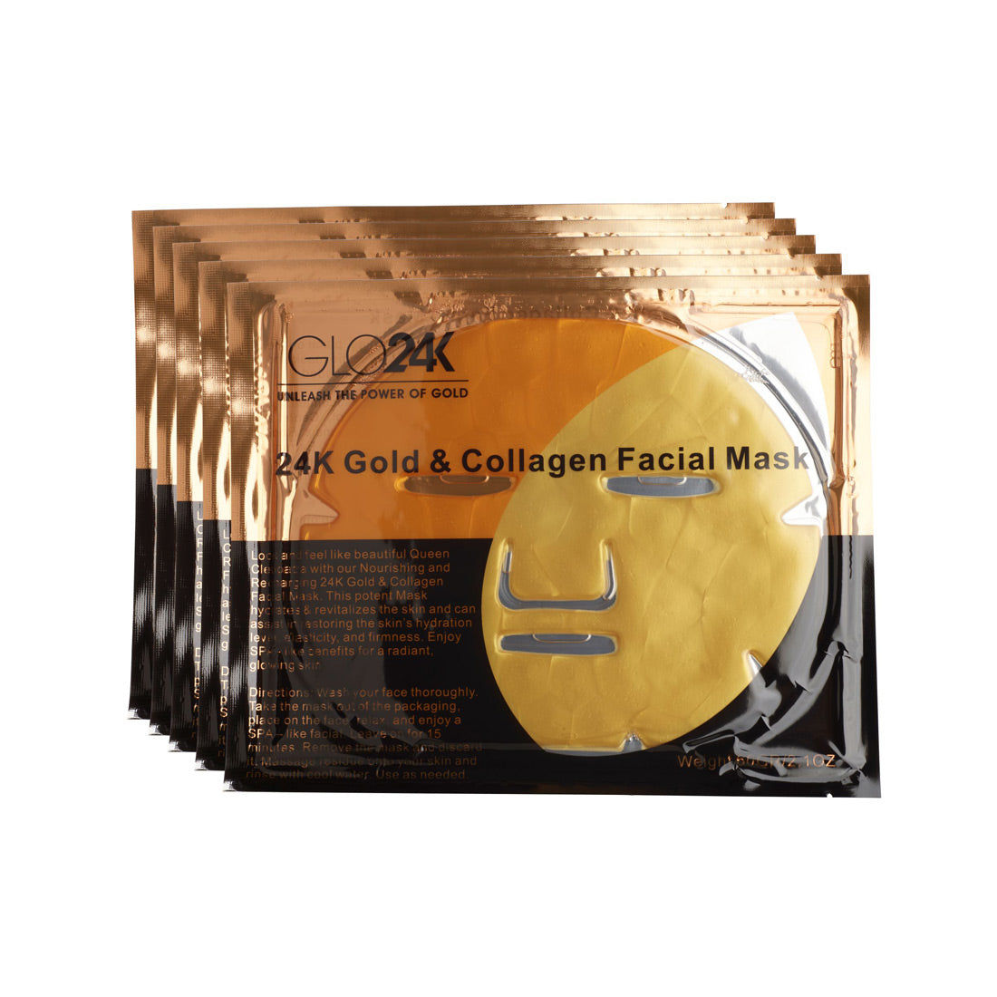24K Gold & Collagen Facial Mask (Pack of 5)