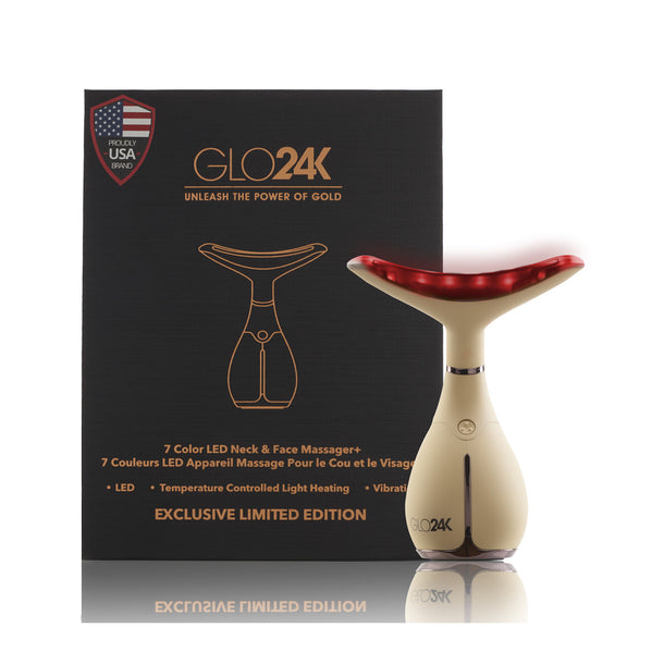 7 Color LED Neck and Face Beauty Device - Limited Edition – GLO24K